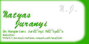 matyas juranyi business card